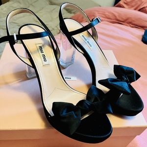 Miu Miu Heels - black bows (8 US Women's)
